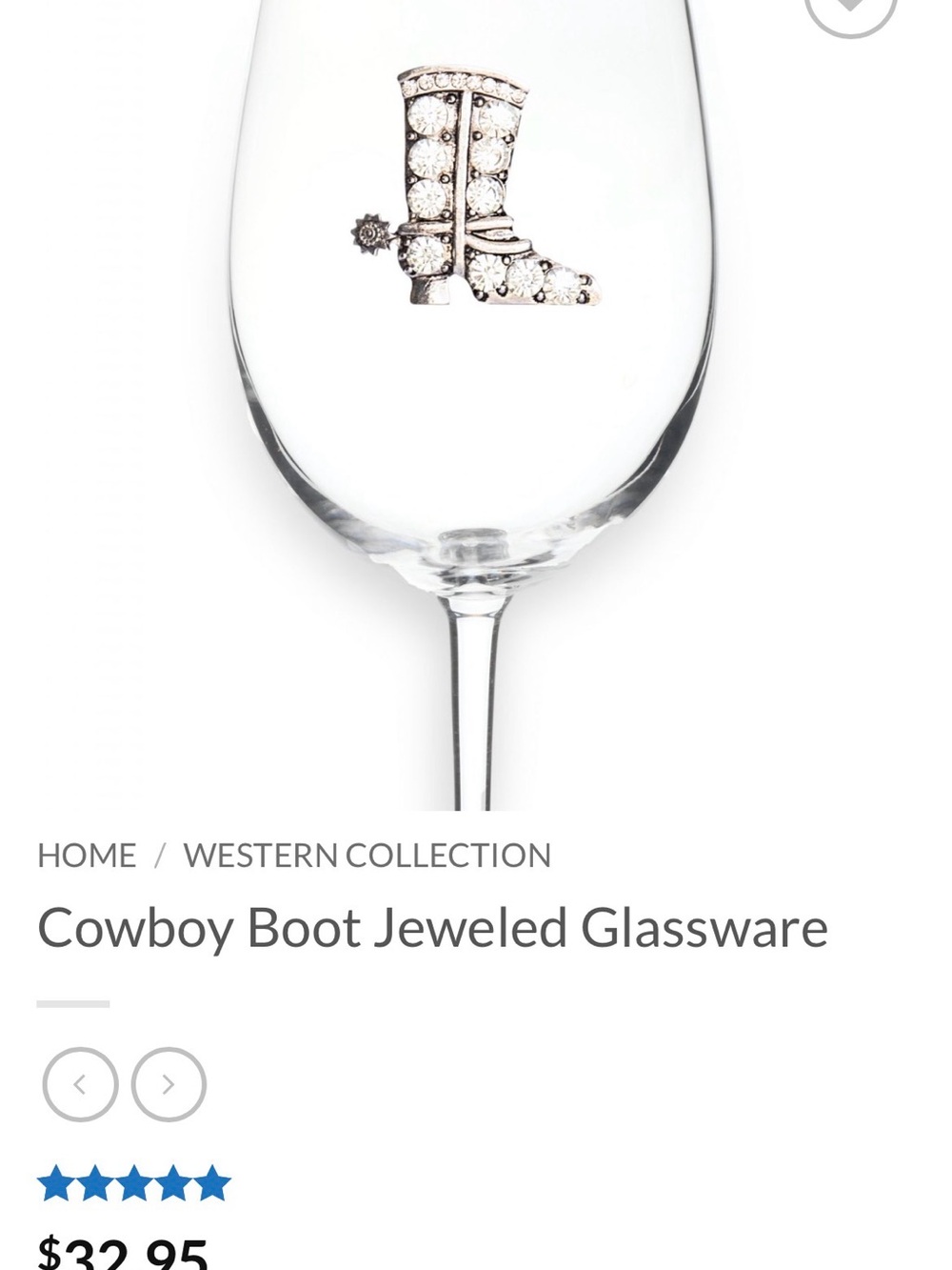 The Queen’s Jewels - Cowboy Boot Jeweled Glassware Set of 2